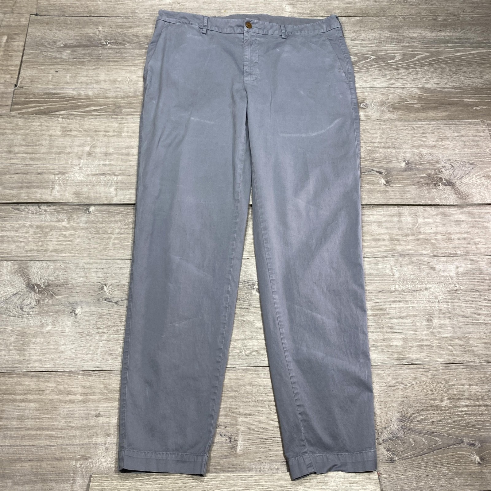 B. Draddy Pants Mens 36x32 Gray Stretch Chino Straight Leg Casual Cotton Lyocell